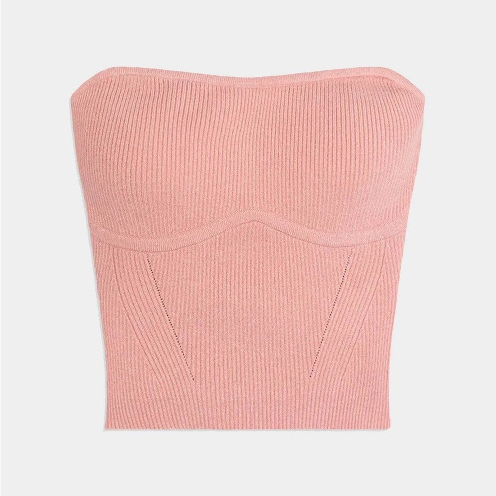 WEWOREWHAT Ribbed Tube Top in Canvas